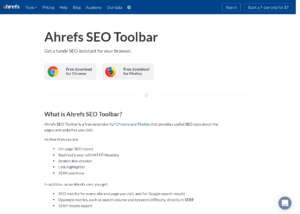 Outil SEO Gratuit : Barre d'outils SEO d'Ahref