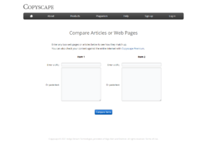 Outil SEO Gratuit : Outil de comparaison gratuit de Copyscape