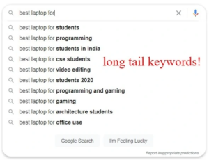 mots-clés de longue traîne