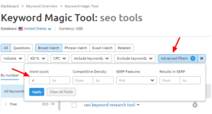 outil Semrush keyword magic