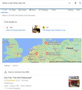 Chercher des entreprises locales en utilisant la recherche vocale