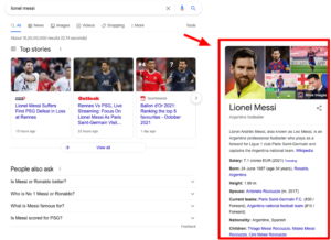 Panneau de connaissances